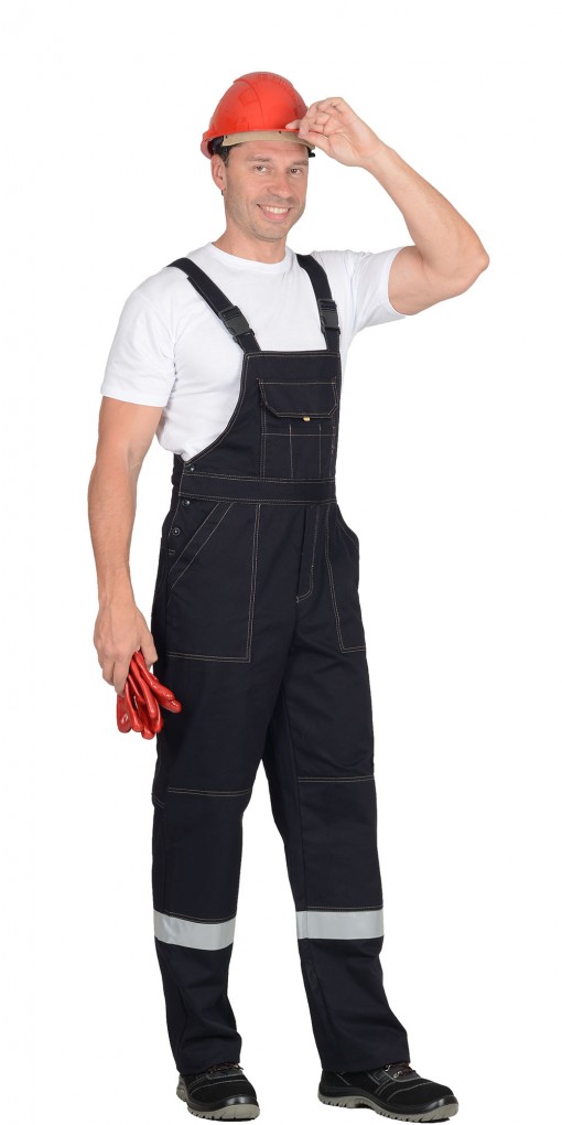 Костюм СИРИУС-ТРОЯ: куртка, полукомбинезон синий с СОП (100% узб. Саржа)