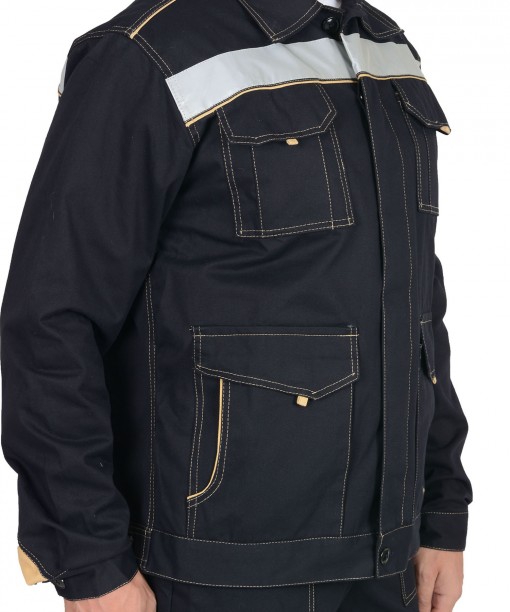 Костюм СИРИУС-ТРОЯ: куртка, полукомбинезон синий с СОП (100% узб. Саржа)
