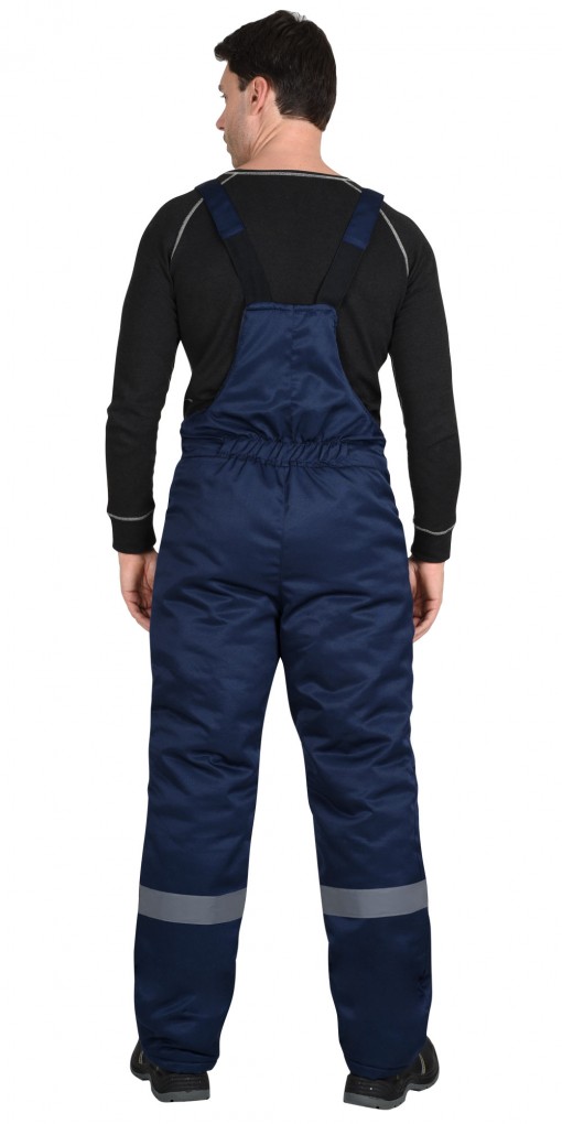 Костюм СИРИУС-РОСТ-НОРД-2 зимний: куртка дл/полукомбинезон темно-синий с васильковым и СОП