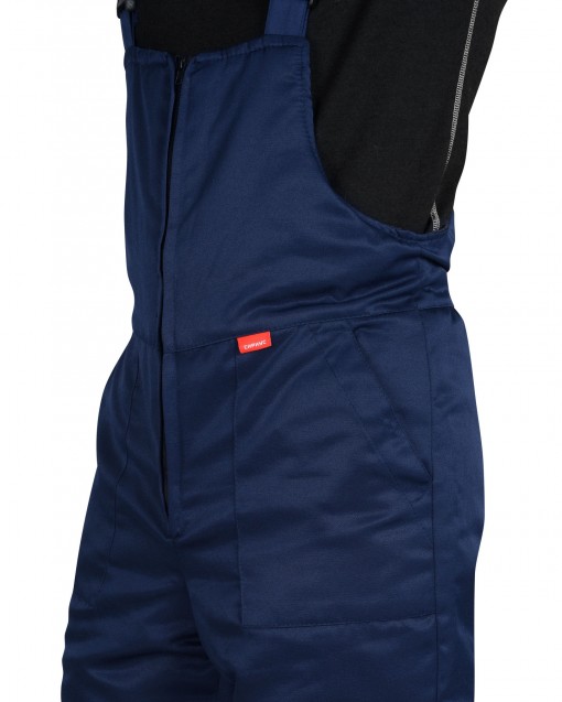 Костюм СИРИУС-РОСТ-НОРД-2 зимний: куртка дл/полукомбинезон темно-синий с васильковым и СОП