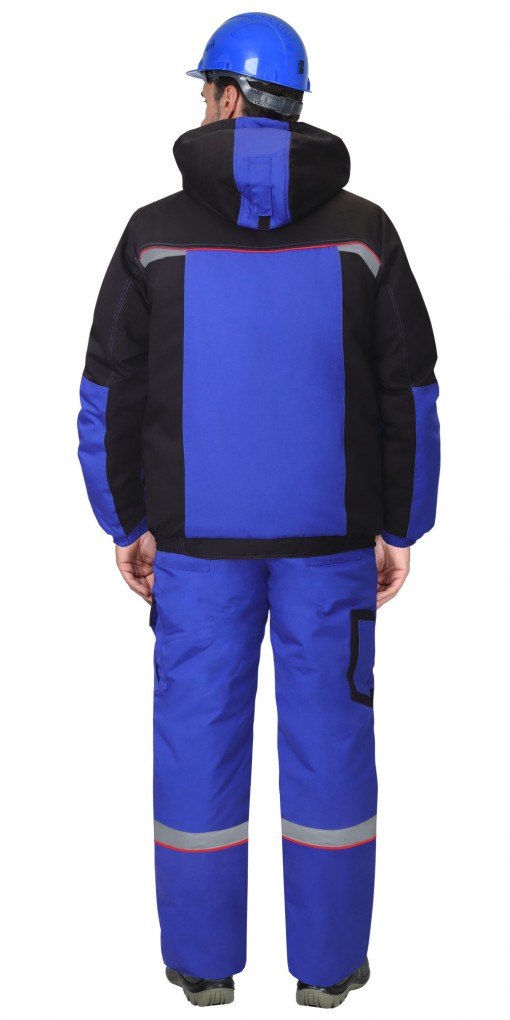 Костюм СИРИУС-СТАН зимний: куртка, полукомбинезон васильковый с черным и красным и СОП