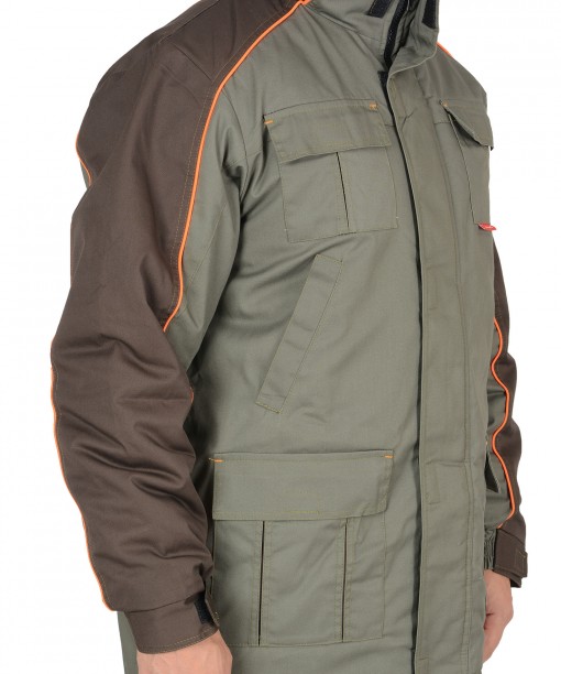 Костюм СИРИУС-Кобальт зимний: куртка, брюки, оливковый с темно-коричневым