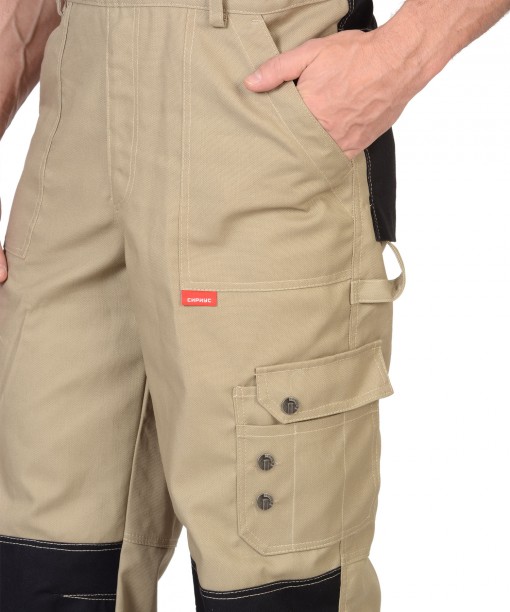 Полукомбинезон СИРИУС-ВЕСТ-ВОРК бежевый с черным