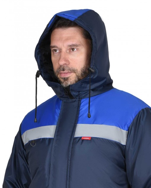 Костюм СИРИУС-РОСТ-НОРД-2 зимний: куртка дл/полукомбинезон темно-синий с васильковым и СОП