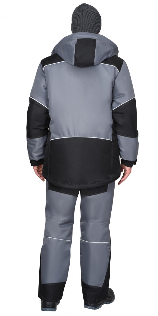 Костюм СИРИУС-АРКТИКА зимний: куртка дл./брюки средне-серый с черным и СК