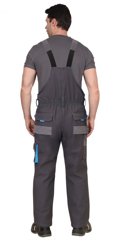 Полукомбинезон СИРИУС-ДВИН темно-серый со средне серым и голубой отделкой