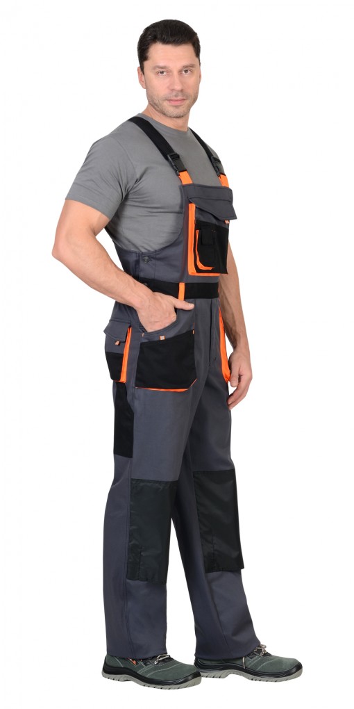 Полукомбинезон СИРИУС-МАНХЕТТЕН темно-серый с оранжевым и черным