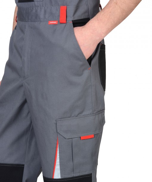 Полукомбинезон СИРИУС-СТАН серый с черным и красным и СОП