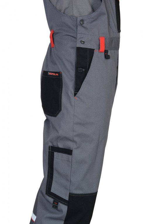 Полукомбинезон СИРИУС-СТАН серый с черным и красным и СОП
