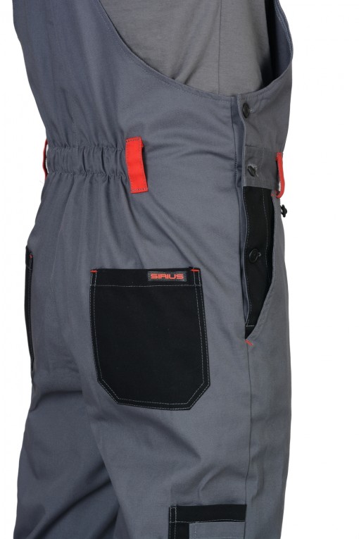 Полукомбинезон СИРИУС-СТАН серый с черным и красным и СОП