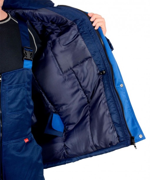 Костюм СИРИУС-ТИТАН зимний: куртка дл., полукомбинезон темно-синий с васильковым и СОП-50мм