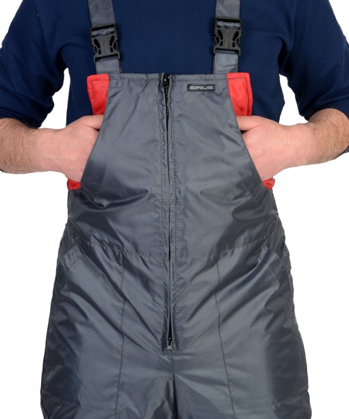 Костюм СИРИУС-ОРБИТА зимний: куртка кор.,полукомбинезон серый с красным и СОП