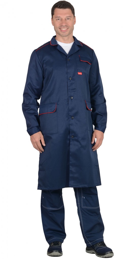 Халат СИРИУС-ТЕХНИК тёмно-синий с красным