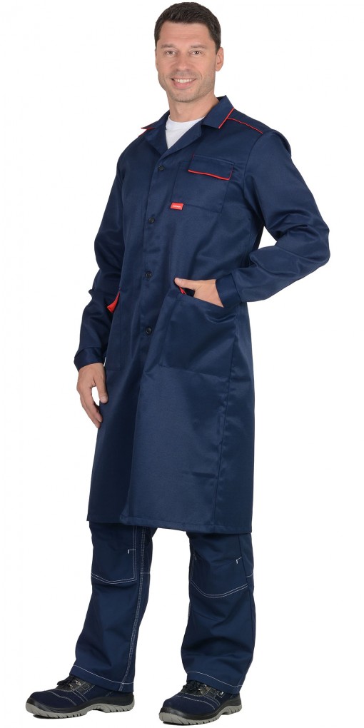 Халат СИРИУС-ТЕХНИК тёмно-синий с красным