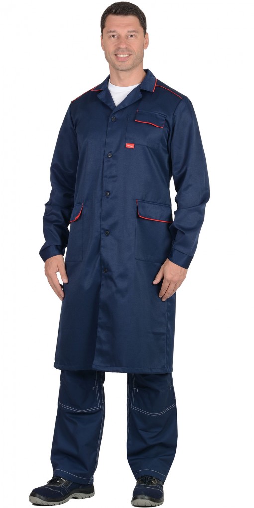 Халат СИРИУС-ТЕХНИК тёмно-синий с красным