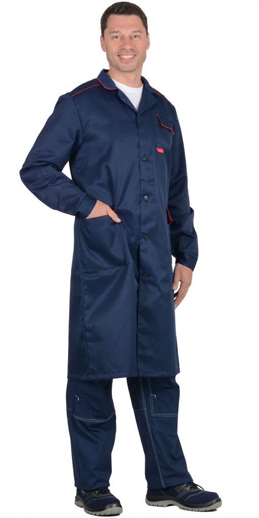Халат СИРИУС-ТЕХНИК тёмно-синий с красным
