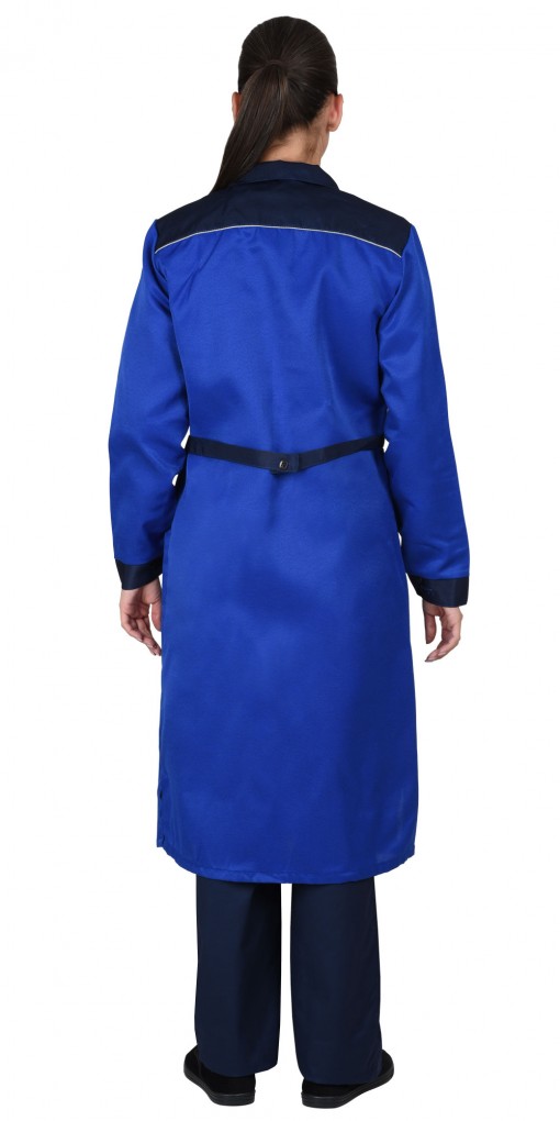 Халат СИРИУС-ТЕХНОЛОГ женский васильковый с тёмно-синим