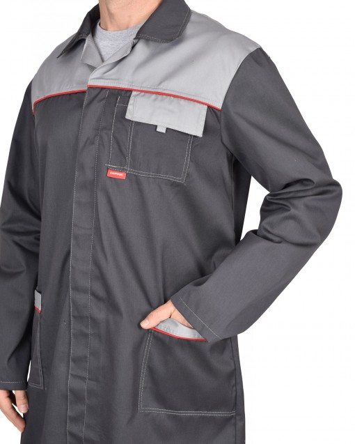 Халат СИРИУС-ФАВОРИТ тёмно-серый со светло-серым