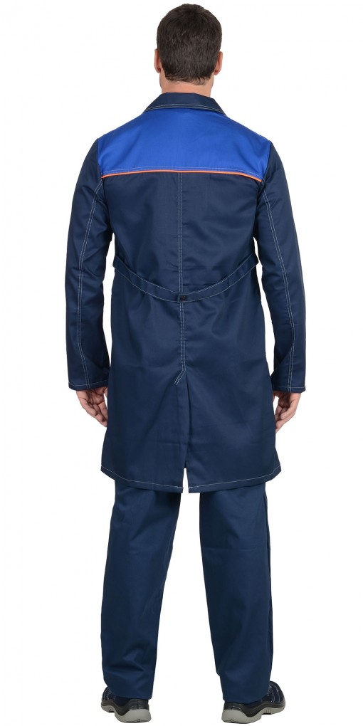 Халат СИРИУС-ФАВОРИТ тёмно-синий с васильковым