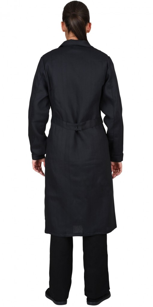 Халат х/б диагональ, женский черный