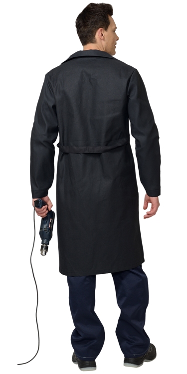 Халат х/б диагональ, черный