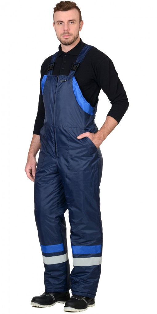 Костюм СИРИУС-ОРБИТА зимний: куртка кор.,полукомбинезон синий с васильковым и СОП