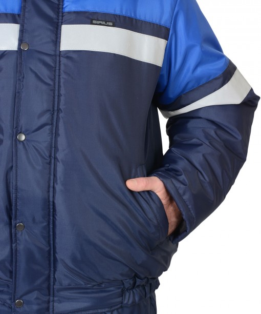 Костюм СИРИУС-ОРБИТА зимний: куртка кор.,полукомбинезон синий с васильковым и СОП