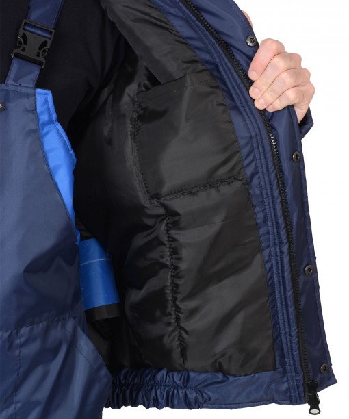 Костюм СИРИУС-ОРБИТА зимний: куртка кор.,полукомбинезон синий с васильковым и СОП