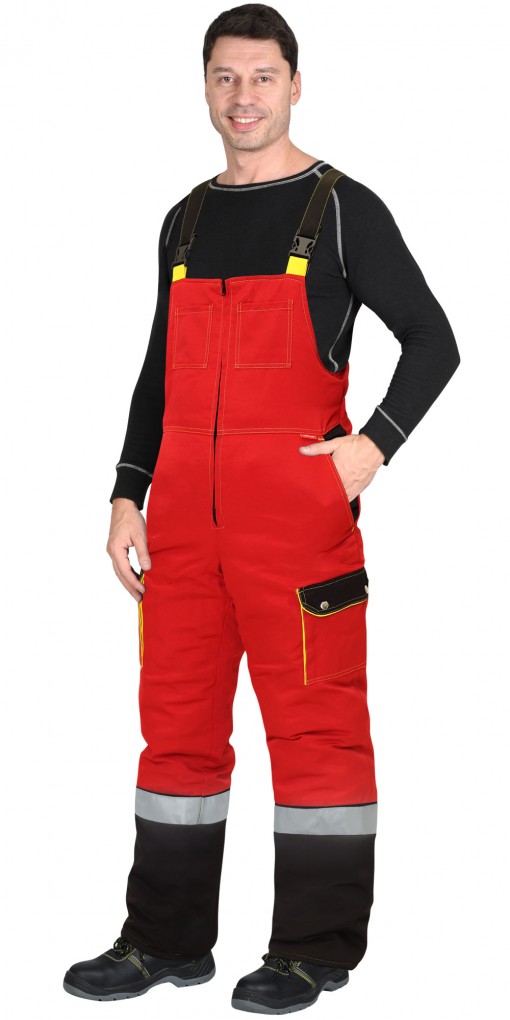 Костюм СИРИУС-ТИТАН зимний: куртка дл, полукомбинезон, красный с черным и СОП