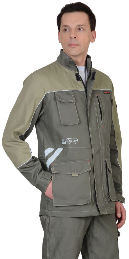 Куртка СИРИУС-ВЕСТ-ВОРК темно-оливковая со светло-оливковым и СОП