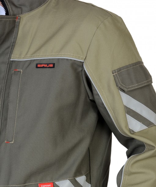 Куртка СИРИУС-ВЕСТ-ВОРК удлиненная темно-оливковая со светло-оливковым и СОП