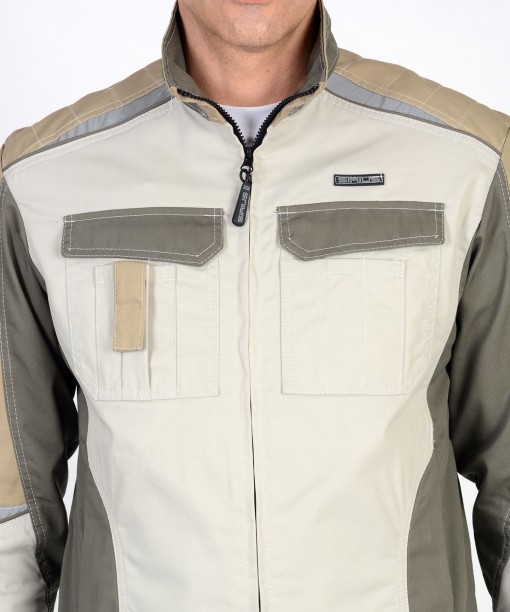 Куртка СИРИУС-КАСПИЙ молочная с оливковым и песочным и СОП