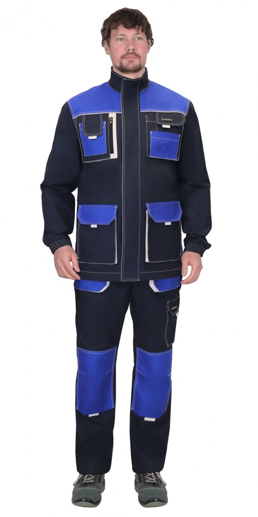 Куртка СИРИУС-ДВИН синяя с васильковым и молочной отделкой