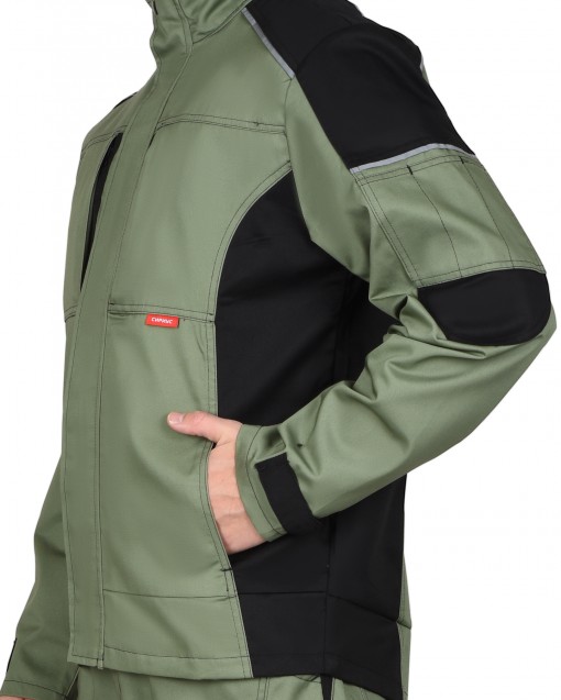 Куртка СИРИУС-ЦИТРИН светло-оливковая с черным