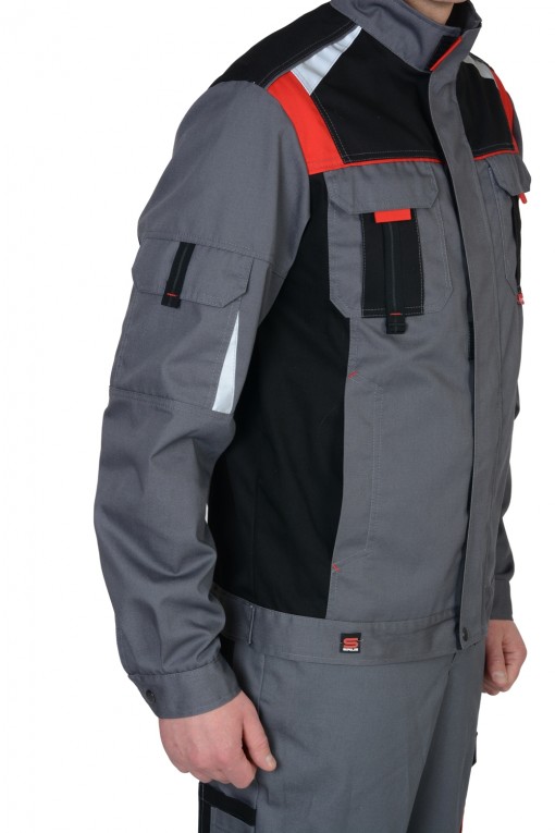 Куртка СИРИУС-СТАН серая с черным и красным и СОП
