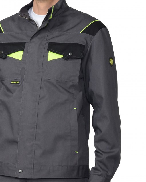 Куртка СИРИУС-ХОВАРД темно-серая с черным и лимонным