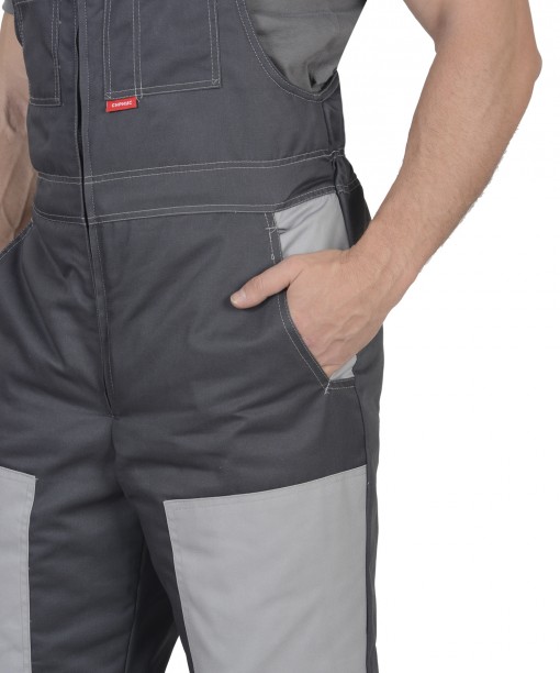 Костюм СИРИУС-ФАВОРИТ зимний: куртка кор., полукомбинезон тёмно-серый с серым