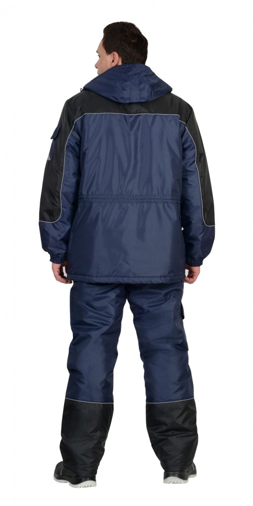 Костюм СИРИУС-ФОТОН зимний: куртка дл., брюки тёмно-синий с черным и СОП-25 мм.