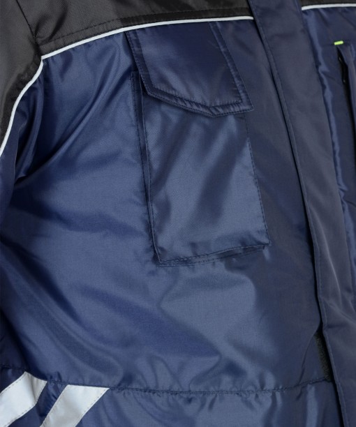 Костюм СИРИУС-ФОТОН зимний: куртка дл., брюки тёмно-синий с черным и СОП-25 мм.