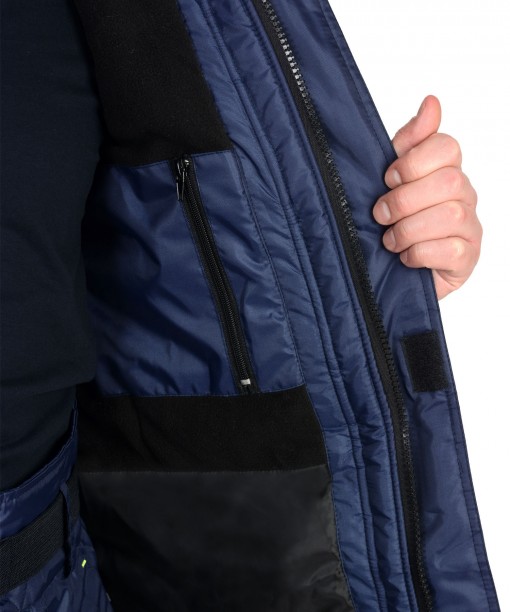 Костюм СИРИУС-ФОТОН зимний: куртка дл., брюки тёмно-синий с черным и СОП-25 мм.