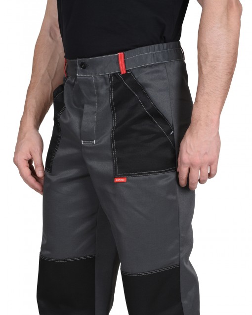 Костюм СИРИУС-ЛИГОР-2 куртка/брюки, темно-серый с красным, черным и СОП