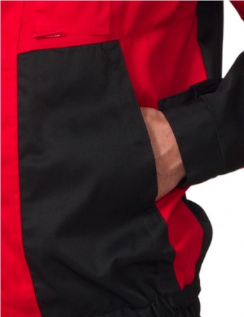 Костюм СИРИУС-ОРИОН куртка, полукомбинезон, чёрный с красным и СОП