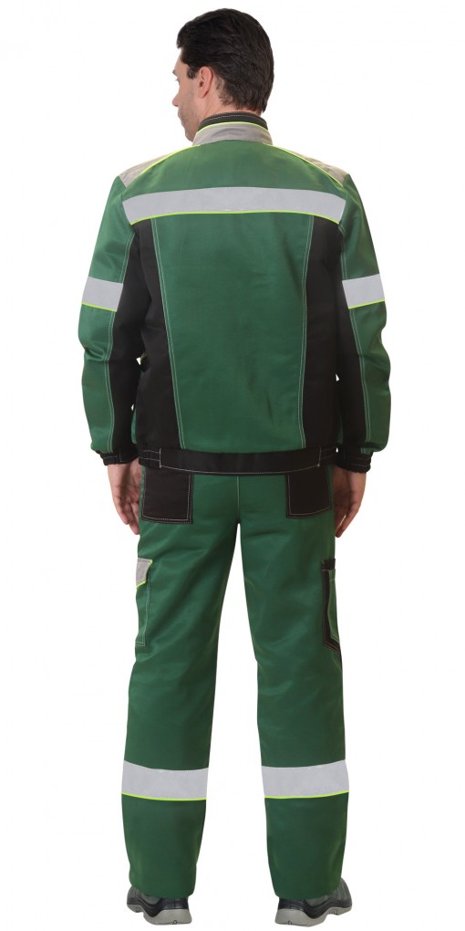 Костюм СИРИУС-ПОЛИНОМ : куртка, полукомбинезон, зеленый с черным и серым и СОП