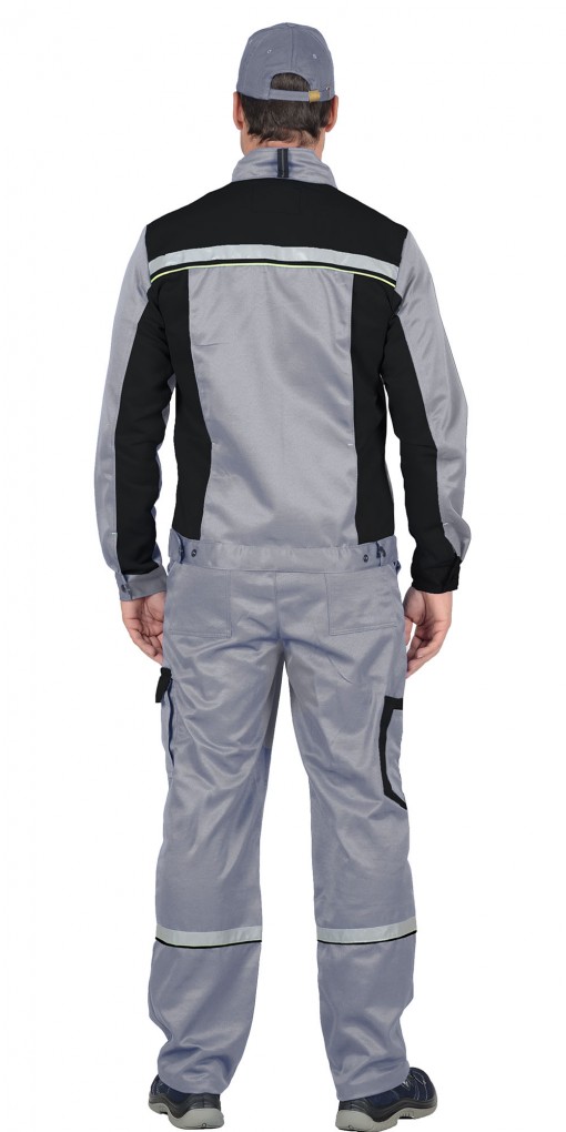Костюм СИРИУС-ПРАКТИК куртка/полукомбинезон, светло-серый с черным