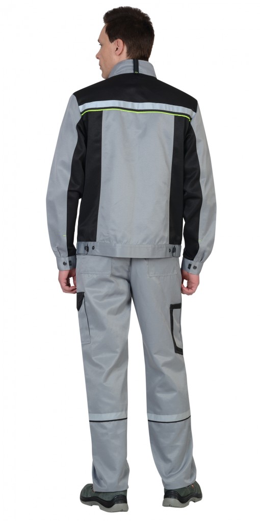 Костюм СИРИУС-ПРАКТИК куртка/полукомбинезон, светло-серый с черным