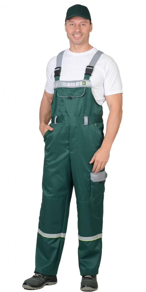 Костюм СИРИУС-ПРАКТИК-1 куртка/полукомбинезон, зеленый с серым