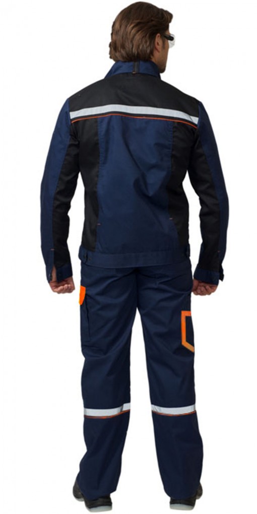 Костюм СИРИУС-ПРАКТИК-1 куртка, полукомбинезон, темно-синий с черным