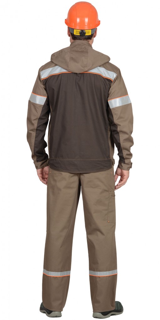 Костюм СИРИУС-РОДОС куртка, брюки, светло-коричневый с темно-коричневым