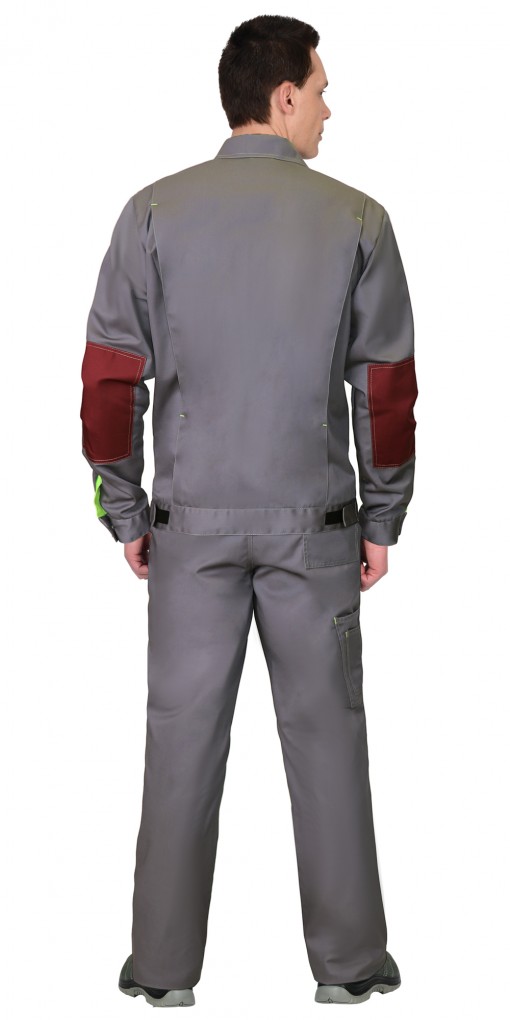 Костюм СИРИУС-ФАВОРИТ куртка/брюки серый с бордовым