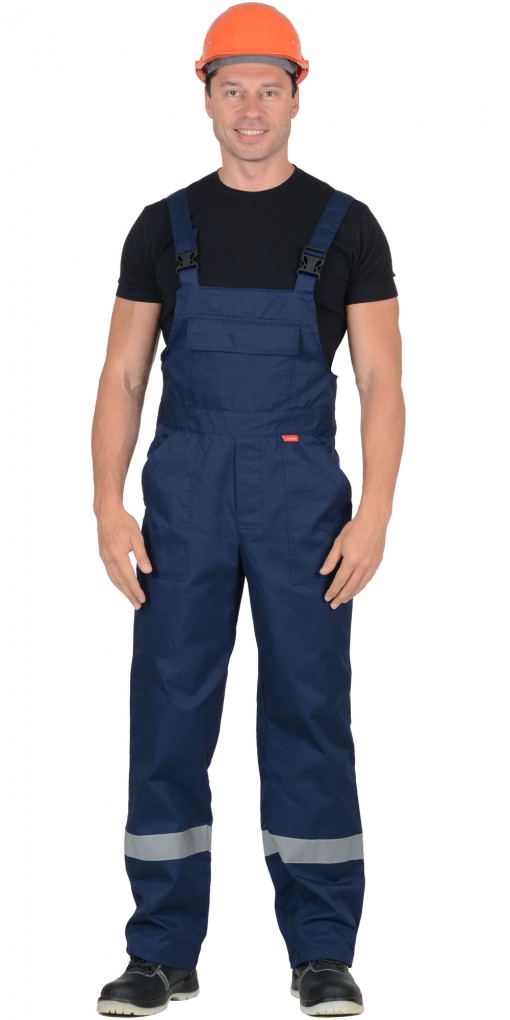 Костюм СИРИУС-МАСТЕР куртка/полукомбинезон, темно-синий с оранжевым и СОП